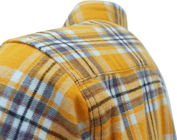 BOCOMAL FR Shirts for Men Welding Shirt Plaid 8.5oz Heavyweight Fire Retardant/Flame Resistant Welding Jacket