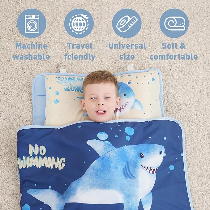 Extra Large Toddler Nap mat by Cokouchyi, Toddler Sleeping Bag with Removable Pillow, Measures 53 x 21 x 1.5 Inches, Sleeping Mat, Ideal for Daycare and Preschool Kindergarten