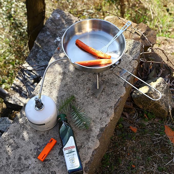 Fire-Maple Antarcti 8" Frying Pan | SUS 304 Stainless Steel Skillet | Durable and Easy to Clean | Ideal for Camping Fishing Bushcraft