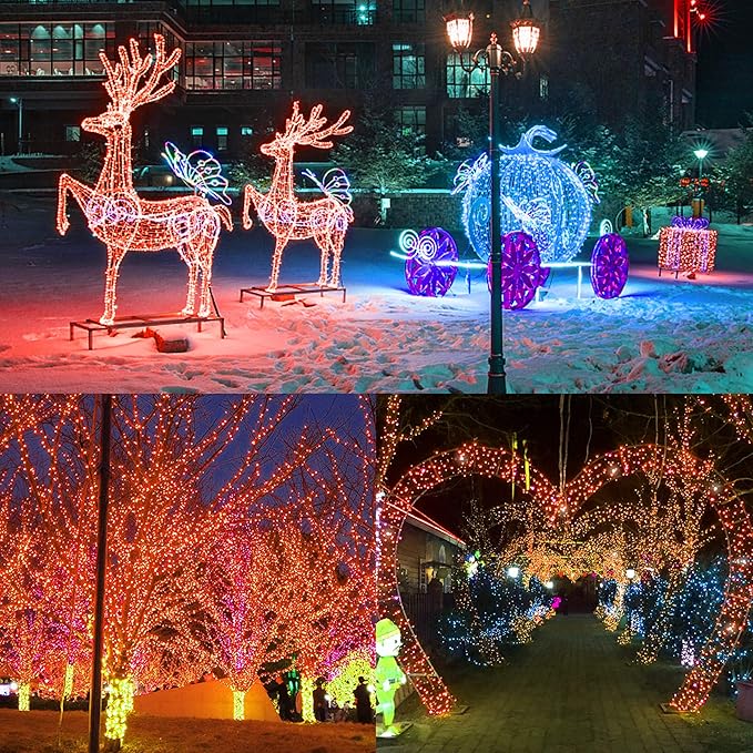 300 LED Halloween Lights, 98.5FT Halloween String Lights with 8 Lighting Modes, Waterproof & Connectable Mini Light, Plug in for Indoor Outdoor Holiday Christmas Party Bedroom Decorations (Orange)