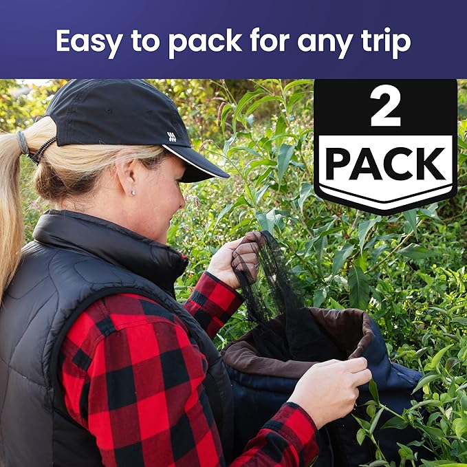 EVEN NATURALS Premium Mosquito Head Net - Ultra Large and Long, Extra Fine Holes, Mesh (39 * 26 * 25 inch)