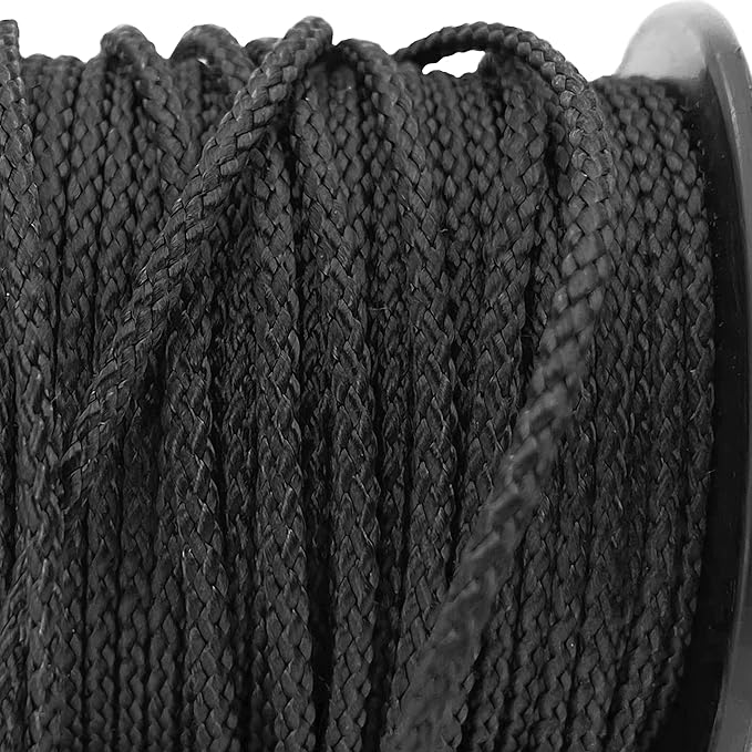 emma kites 100% Black Kevlar Braided Cord (0.4~4.6mm Dia, 50lb~1800lb) High Strength, Abrasion Flame Resistant, Tough Survival Tactical Cord Model Rocket Paracord Snare Line Fishing Assist Cord