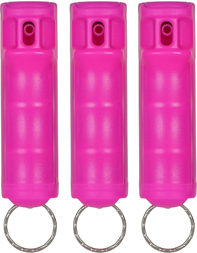 Police Magnum Keychain Pepper Spray Flip Top Safety 3 Pack 1/2oz- Maximum Heat Strength OC with Dye- Tactical Small Compact Case- for Women & Men's Self Defense- Made in The USA