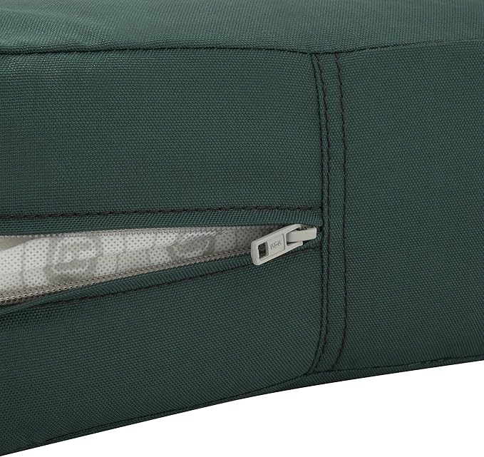 Classic Accessories Ravenna Water-Resistant 21 x 19 x 5 Inch Patio Seat Cushion, Mallard Green, Patio Loveseat Cushion