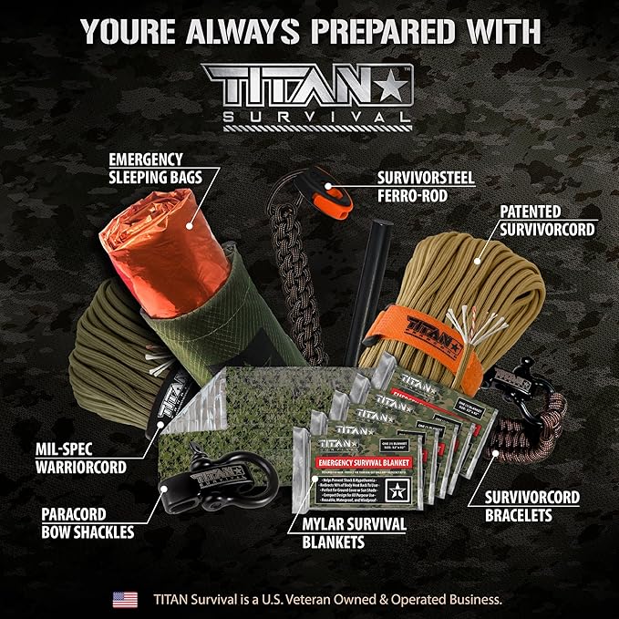 TITANSurvival Emergency Sleeping Bags for Survival 36” x 78” - 90% Heat Retention, 41% Thicker & Waterproof - Durable Survival Sleeping Bag for Cold Weather Camping - Thermal Sleeping Bag Outdoor Use