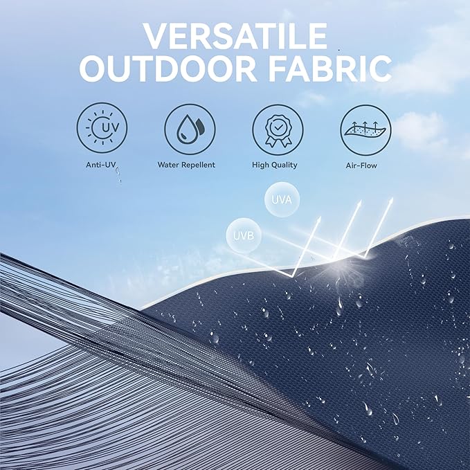 GREEN PARTY 10ft Outdoor Patio Umbrella, Auto-Tilt Market Table Umbrellas with Crank, 8 Sturdy Ribs & 1.5" Pole UV Protection for Garden Deck Backyard Pool