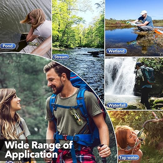 Straw Water Filter - Portable Water Purifier, Water Filtration System, Straw Water Purification System - Outdoor Emergency and Survival Gear for Hiking, Camping Accessories and Travel