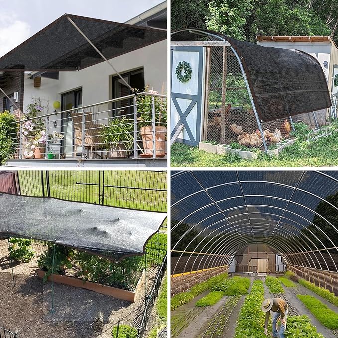 Garden Shade Cloth - for Plants Greenhouse 60-70% Sunblock Shade Neting - for Outdoor Garden Lawn Plant Sun Shade Cloths for Kennel Chicken Coop Shade Net Cover