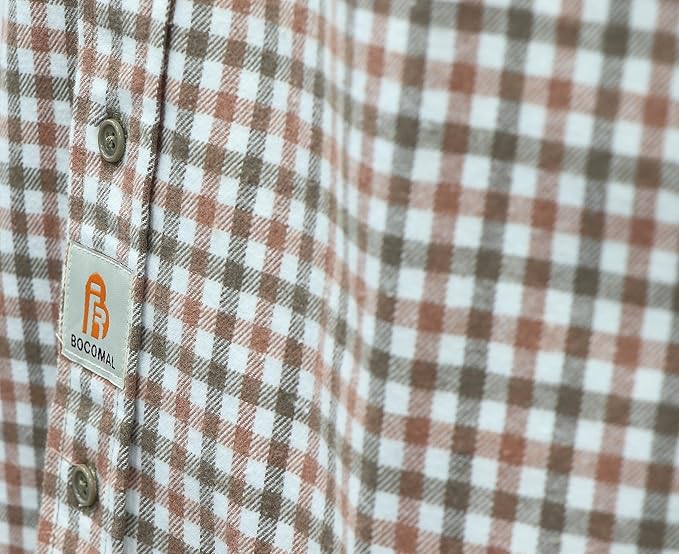 BOCOMAL FR Shirts for Men Welding Shirt Plaid 8.5oz Heavyweight Fire Retardant/Flame Resistant Welding Jacket