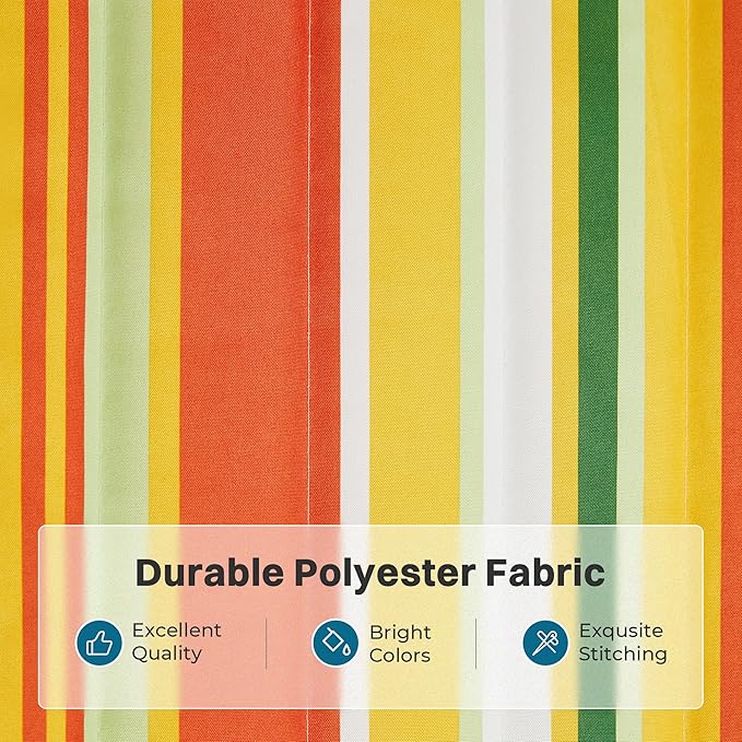 SUPERJARE Hammock with Stand, 2 Person Heavy Duty Hammock with Padded Cotton, Detachable Pillow & Strong Curved-Bar & Portable Carrying Bag, Perfect for Outdoor & Indoor, Orange with Stripes