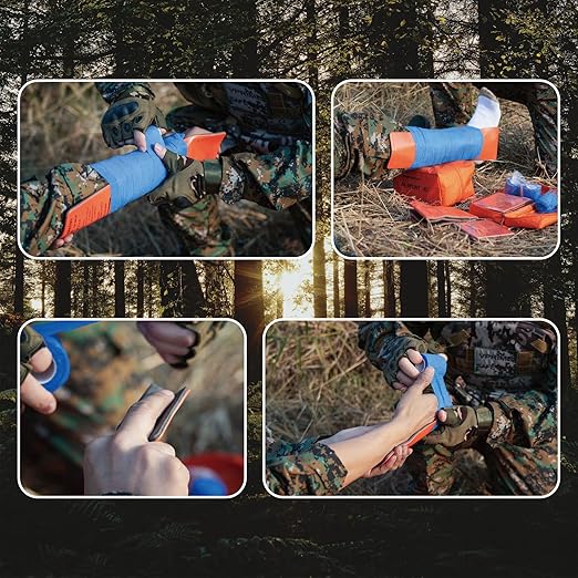 First Aid Splint 36" X 4.3" Orange -Waterproof First Aid Medical Tactical Field Splint For Bone Fracture Treatment (4, Splint Bundle)