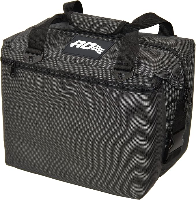 AO Coolers Ballistic Series Soft Cooler, Insulated and Leak Proof, 12-Pack, Black/Charcoal