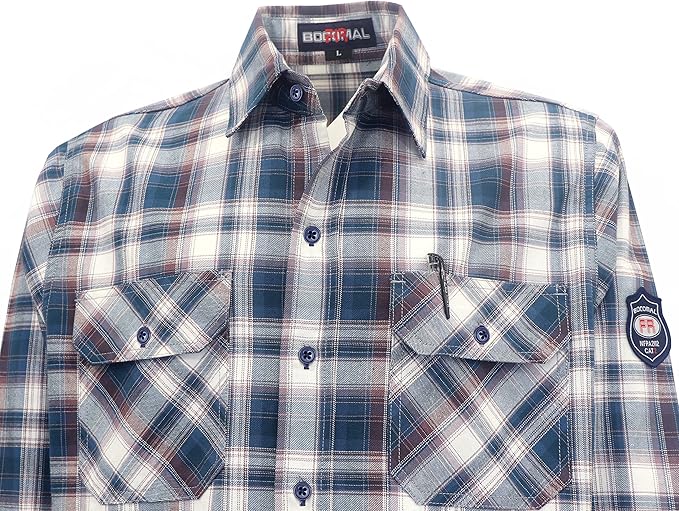 BOCOMAL FR Shirts 6.25oz Lightweight Welding Shirts Flame Resistant Men's Fire Retardant Shirt