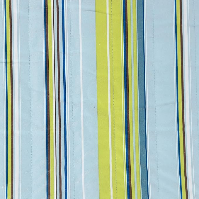 Sunnydaze Quilted Outdoor Hammock with Spreader Bars - Heavy-Duty 450-Pound Capacity Double Hammock for Outside - Blue and Green