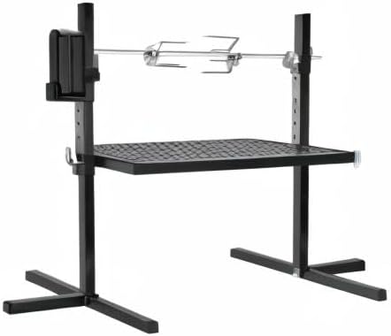 Onlyfire Adjustable Outdoor Camping Rotisserie Grill System and Spit Kit with Portable DC 3V Motor and 29 Inch Hexagon Spit Rod