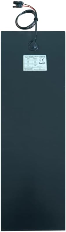 55W 12V ETFE Black Flexible Solar Panel, with Solar Cable on Back Side, PERC Mono Solar Cells, Ultrathin Lightweight for Campers, RVs, Boats, Camping, Tent