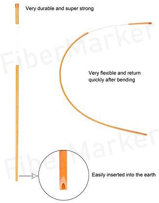 48-Inch Reflective Driveway Markers 20-Pack, 5/16-Inch Dia Hollow Snow Markers Snow Stakes, Orange