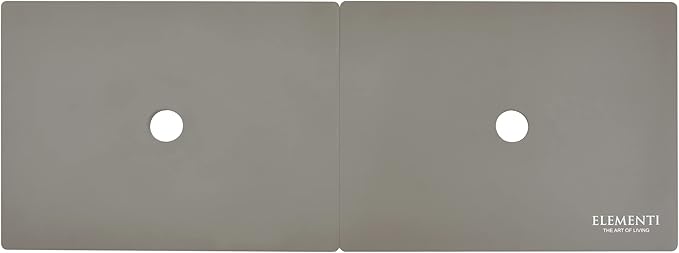 Elementi+ | Riviera Gas Fire Pit Cast Concrete 60" Rectangular Fire Table, Outdoor Fire Pit Electronic Ignition | Canvas Cover, Fire Glass and Burner Lid Included | Light Gray | Natural Gas