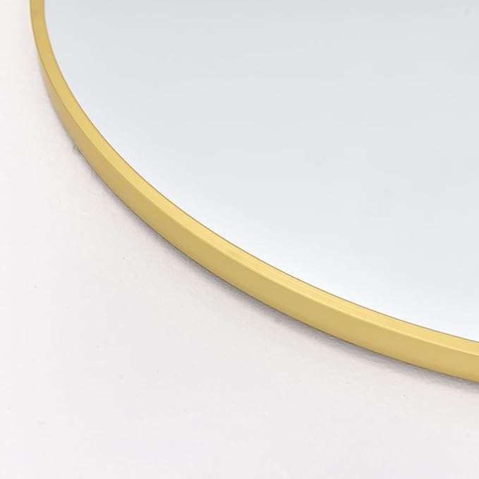 Arched Full Length Mirror77 x38 Full Body Floor Mirror Standing Hanging or Leaning Wall, Arch Wall Mirror with Stand Aluminum Alloy Frame for Bedroom Cloakroom Gold