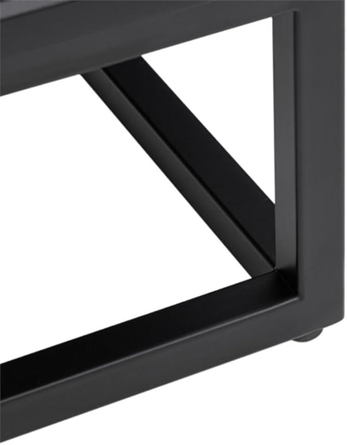 Bowery Hill Engineered Wood Contemporary Electric Fireplace in Black