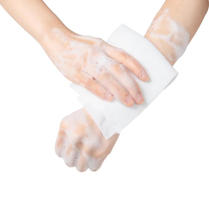 HYGIENJOY-Rinse Free Bath Sponges for Adults-Disposable No Rinse Bathing Wipes, Soap Infused,Extra Thick and Dry Shower Wipes for Elderly,Camping,Post Surgery Must Haves, (Lavender 3 Pack,75 Counts)