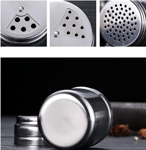 2 PCS Stainless Steel Spice Shakers Salt Sugar Spice Pepper Shaker Seasoning Cans For Kitchen Cooking and Outdoor Barbecue(5 oz)