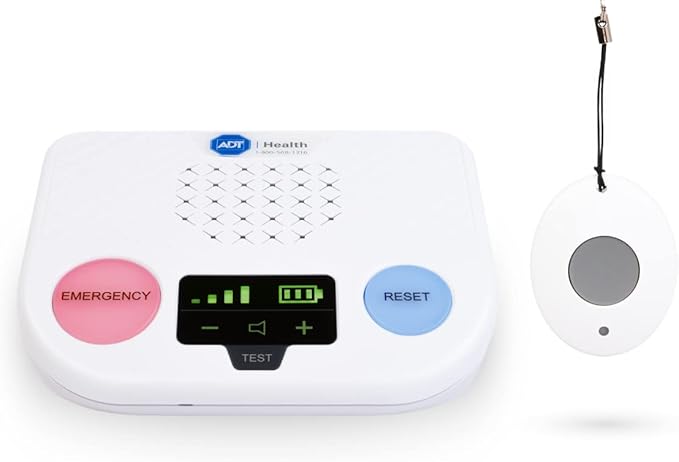 ADT Medical Alert Plus - in-Home Medical Alert System for Seniors - Cellular 4G Coverage, 600ft Pendant Range, Home Temperature Monitoring, 24/7 U.S. Based Monitoring (Neck Pendant)