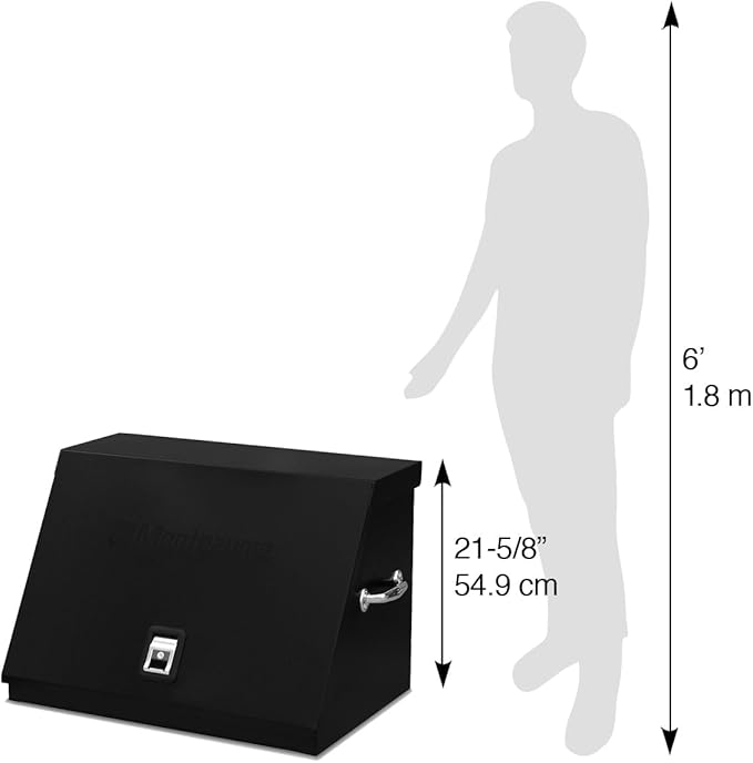 Montezuma – XL450B – 36-Inch Portable TRIANGLE Toolbox – Multi-Tier Design – 16-Gauge Construction – SAE and Metric Tool Chest – Weather-Resistant Toolbox – Lock and Latching System, Black