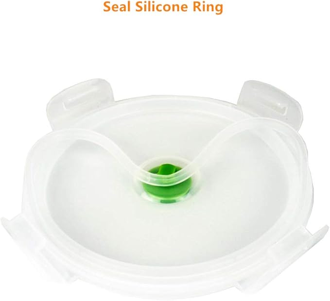 CARTINTS Green Silicone Collapsible Food Storage Containers-Prep/Storage Bowls with Lids - Round Silicone Food Storage Containers - Microwave and Freezer Safe 3Pack