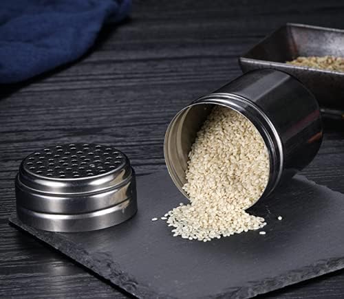 2 PCS Stainless Steel Spice Shakers Salt Sugar Spice Pepper Shaker Seasoning Cans For Kitchen Cooking and Outdoor Barbecue(5 oz)