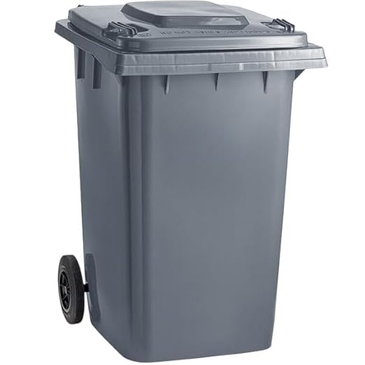 PRO&Family Wheeled Outdoor Trash Can Garbage Can Garage Trash Can for Restaurants/Hospitals/Offices/Back of House/Warehouses/Home (Gray, 96 Gallon)