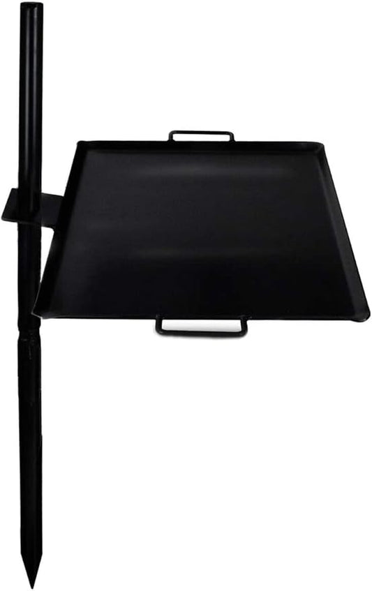 GameMaker Gravity Skillet & Pole – Open Fire Camping Grill & Griddle, Heavy-Duty Outdoor Cookware for Campfires, Hiking, Hunting & Backpacking
