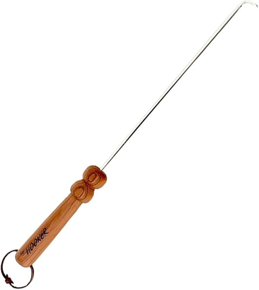 The Original BBQ Hooker, Meat Turner. Pigtail Flipper, Steak Flipper, Weber BBQ Grill, Spatula, BBQ Tongs, BBQ Tools, Camping Tool, Fire Pit Tool, Green Egg, Komodo Joe Grill.