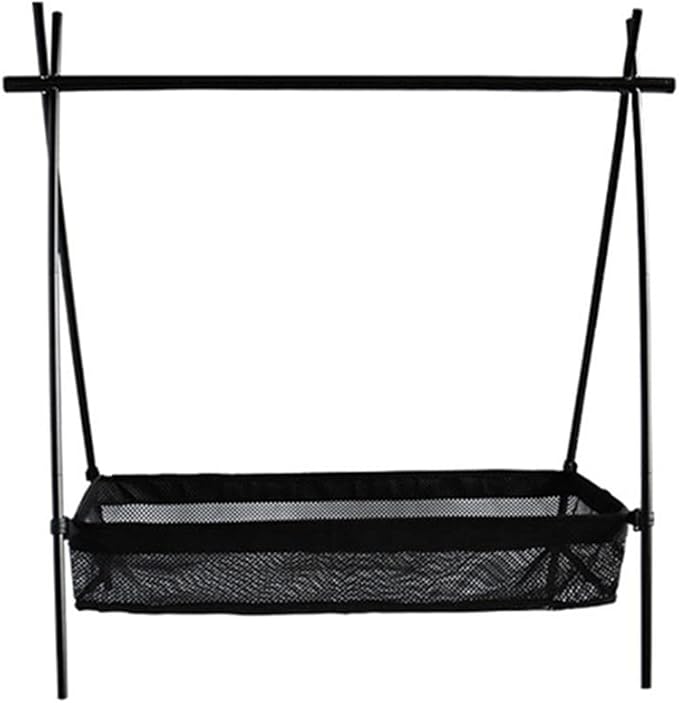 HUIOP Black Rustic/Outdoor Under Table Storage Bag, Mesh Caddy, Camping Table Tripod Rack Organizer