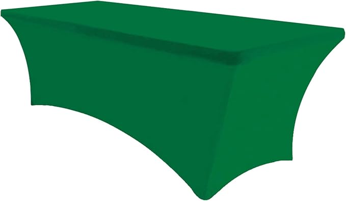 Eurmax USA 4Ft Rectangular Fitted Spandex Tablecloths Wedding Patio Table Covers Event Stretchable Tablecloth (Emerald Green)