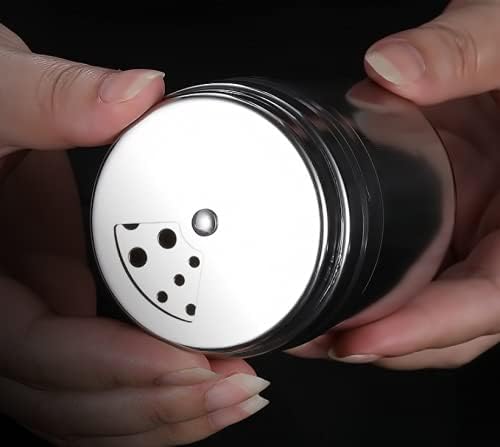 2 PCS Stainless Steel Spice Shakers Salt Sugar Spice Pepper Shaker Seasoning Cans For Kitchen Cooking and Outdoor Barbecue(5 oz)