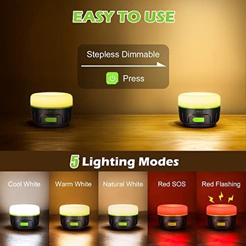 Sinvitron LED Camping Lantern Rechargeable with Remote Control - 1000LM 150H Runtime Tent Light, 5200mAh Water-Resistant Emergency Light for Hurricane Power Outages, Hiking Home