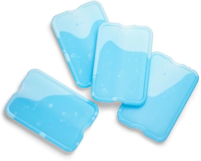 Cool Coolers by Fit + Fresh, Reusable & Long-Lasting XL Slim Ice Packs, Cold Packs for Lunch Boxes, Ice Packs for Lunch Bags. Cooler Accessories for Camping, Beach, Lunch, and Work, 8PK, Clear Blue