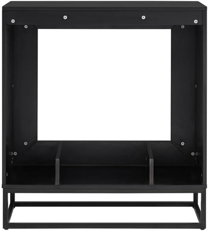 Bowery Hill Engineered Wood Contemporary Electric Fireplace in Black