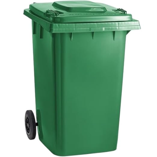 PRO&Family Wheeled Outdoor Trash Can Garbage Can Garage Trash Can for Restaurants/Hospitals/Offices/Back of House/Warehouses/Home (Green, 96 Gallon)