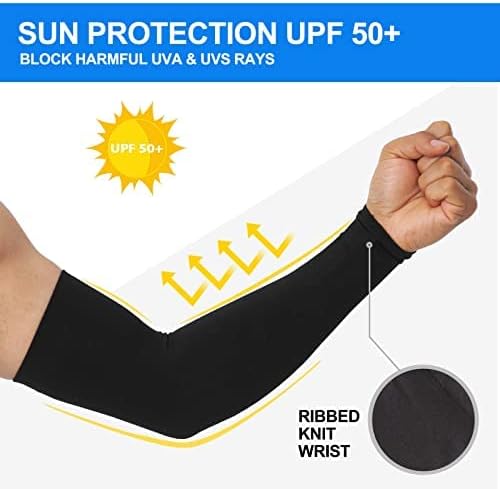 4 Pair UV Sun Protection Arm Sleeves for Men & Women,Cooling UPF 50 Arm Cover for Baseball,Cycling,Basketball