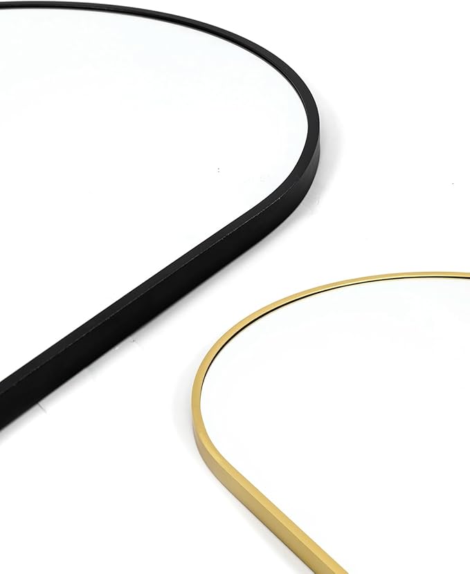 48"x14" Black Full Length Mirror – Door Hanging Mirror, Over The Door Mirror for Bathroom, Bedroom, Living Room & Locker Room