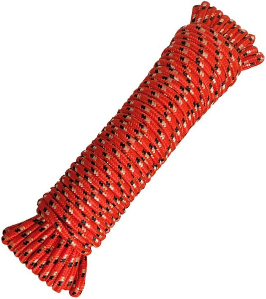 Diamond Braided Polypropylene Rope Nylon Rope Mix Thick Heavy Duty Ropes 3/8 inch 100ft High Strength Perfect for Clothesrope Camping Hiking and Other Outdoor Activities 100ft Red