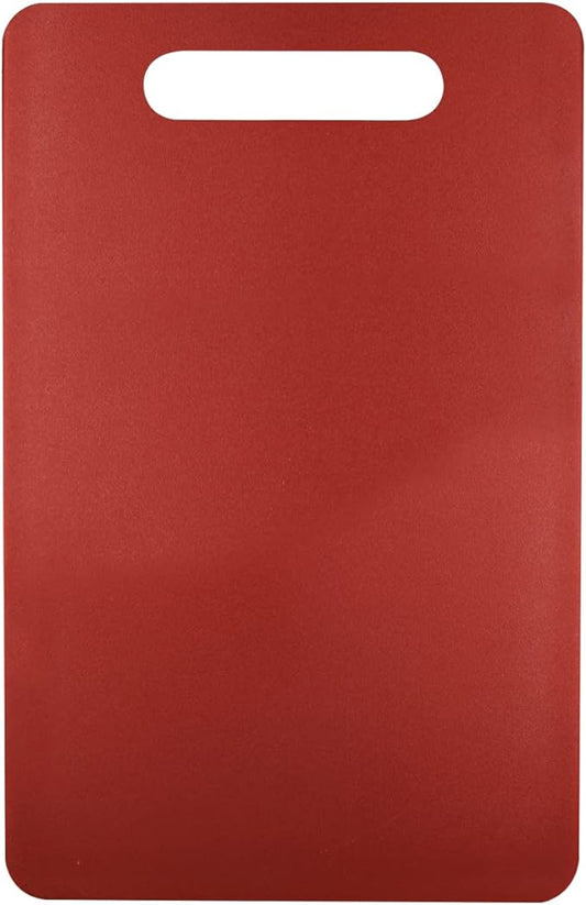 Fotouzy Plastic Utility Cutting Board with Handles, Food Safe PP Material, BPA Free, Dishwasher Safe, Thick Chopping Board, Large Size, Easy Grip Handle, for Kitchen (Red),15.5 x 10"