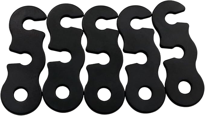 ZCZQC 25PCS Rope Tensioner Aluminium Camping Tent Cable Rope Adjuster Backpacking Ultralight Tent Stake Cable for Camping Gear Hiking Sleeping Bag Black