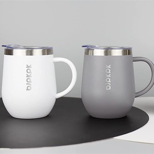 BJPKPK 2 pcs Insulated Coffee Mug, 12 oz Insulated Coffee Tumbler with Lid for Hot Drinks & Cold Drinks-Green