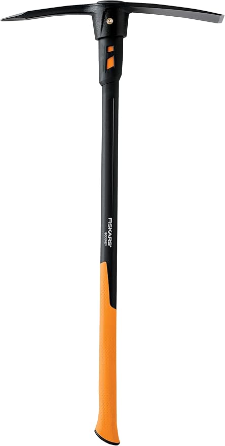Fiskars Pro IsoCore Dual-Ended Pickaxe and Hoe with Shock Reduction, 36 in