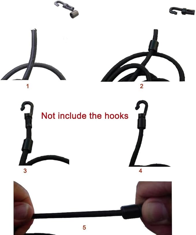 1/8" x 50' Bungee Shock Cord - Elastic Nylon Cords Kayak Stretch String Rope & Tie Down Trailer Strap, Marine Grade