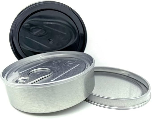 DOUKI 20sets Cali Self-seal Tin Can with Lid - Tuna Can Hoop Ring - NO TOOLS NEEDED