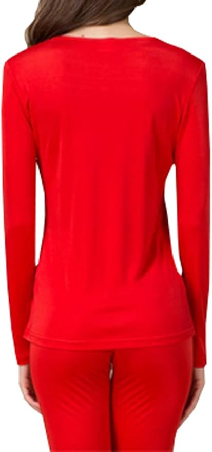 Grenasasilk Womens Silk Long Underwear Mulberry-silk Long Johns Thermal Underwear Sets Cold Weather Base Layer